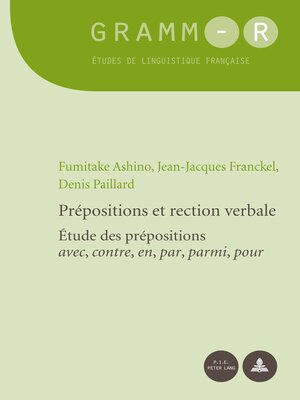 cover image of Prépositions et rection verbale